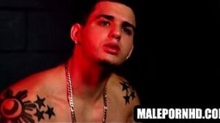 This sexy tattooed hunk is jerking his cock off porn video