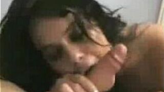 Sexy gf in lingerie sucks cock and gets sprayed porn video